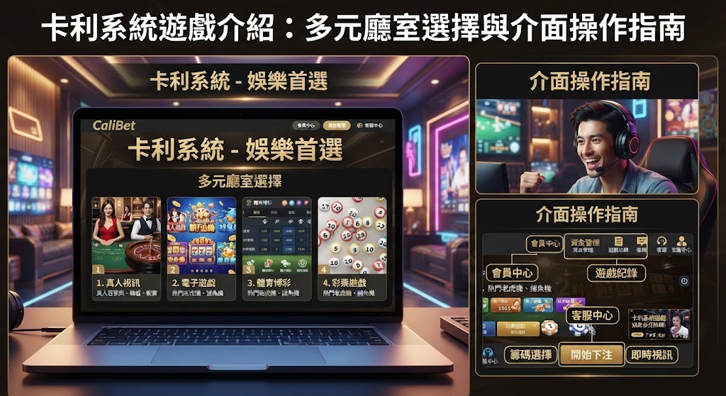探索卡利系統多元廳室！享受頂級真人視訊與流暢介面操作